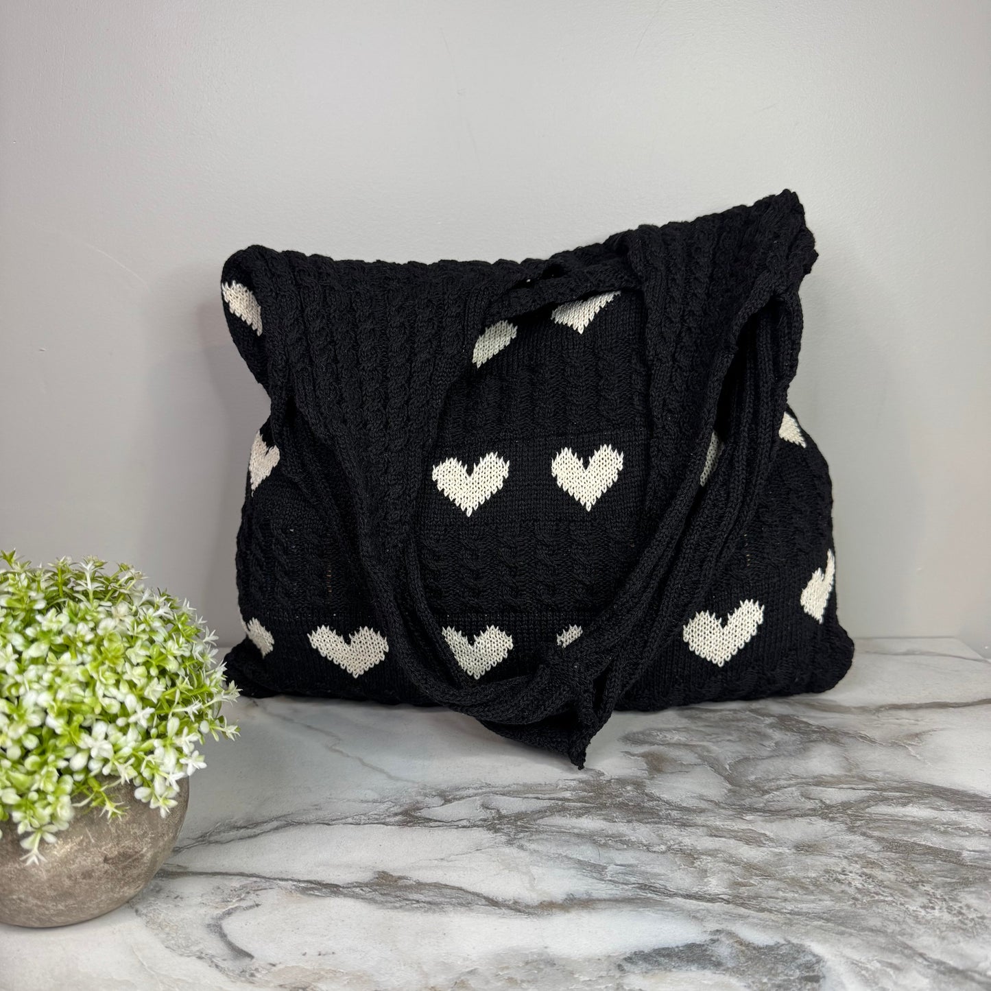 Heart Tote Bag - Knit Sweater