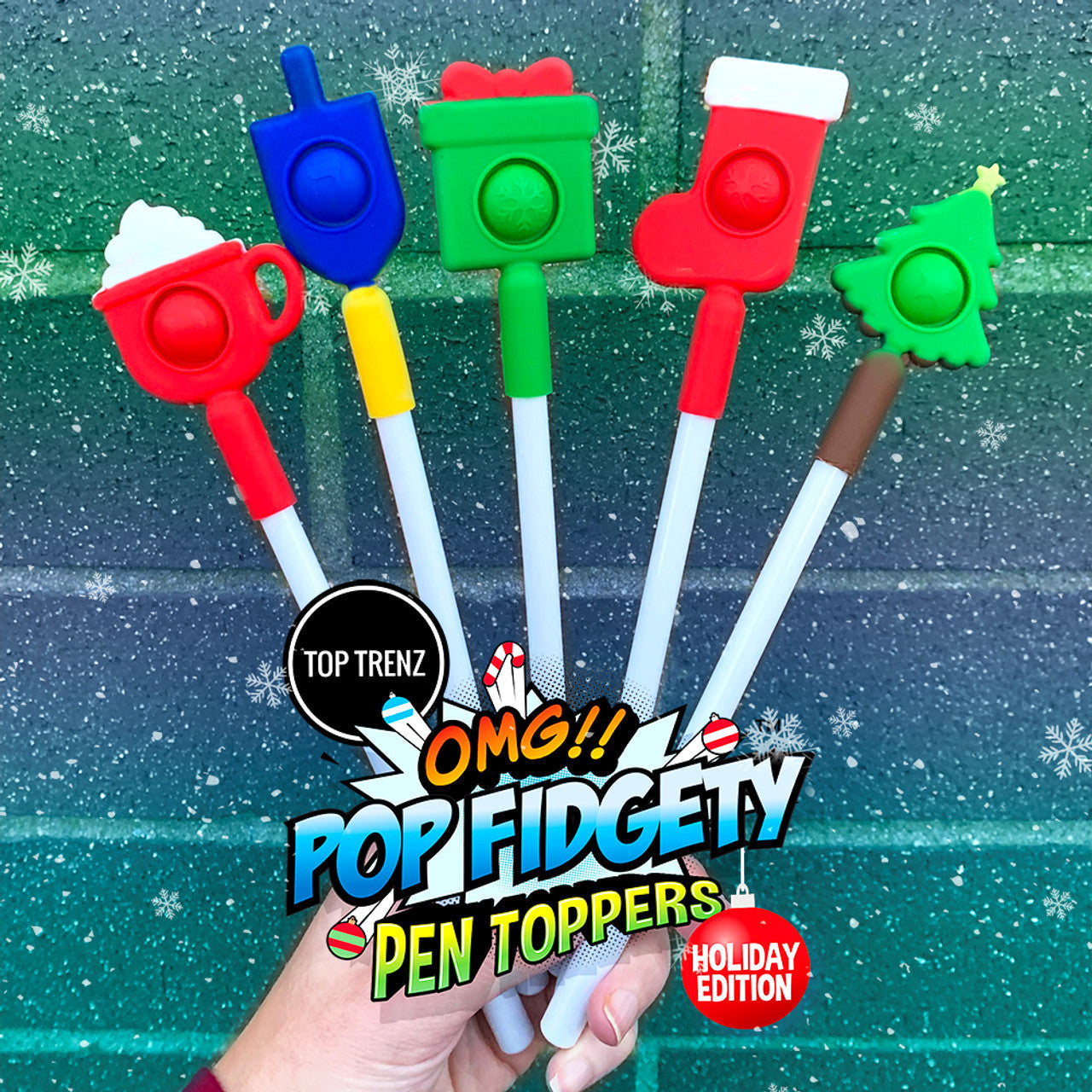 Pen - OMG Pop Fidgety Holiday Christmas Pen + Topper