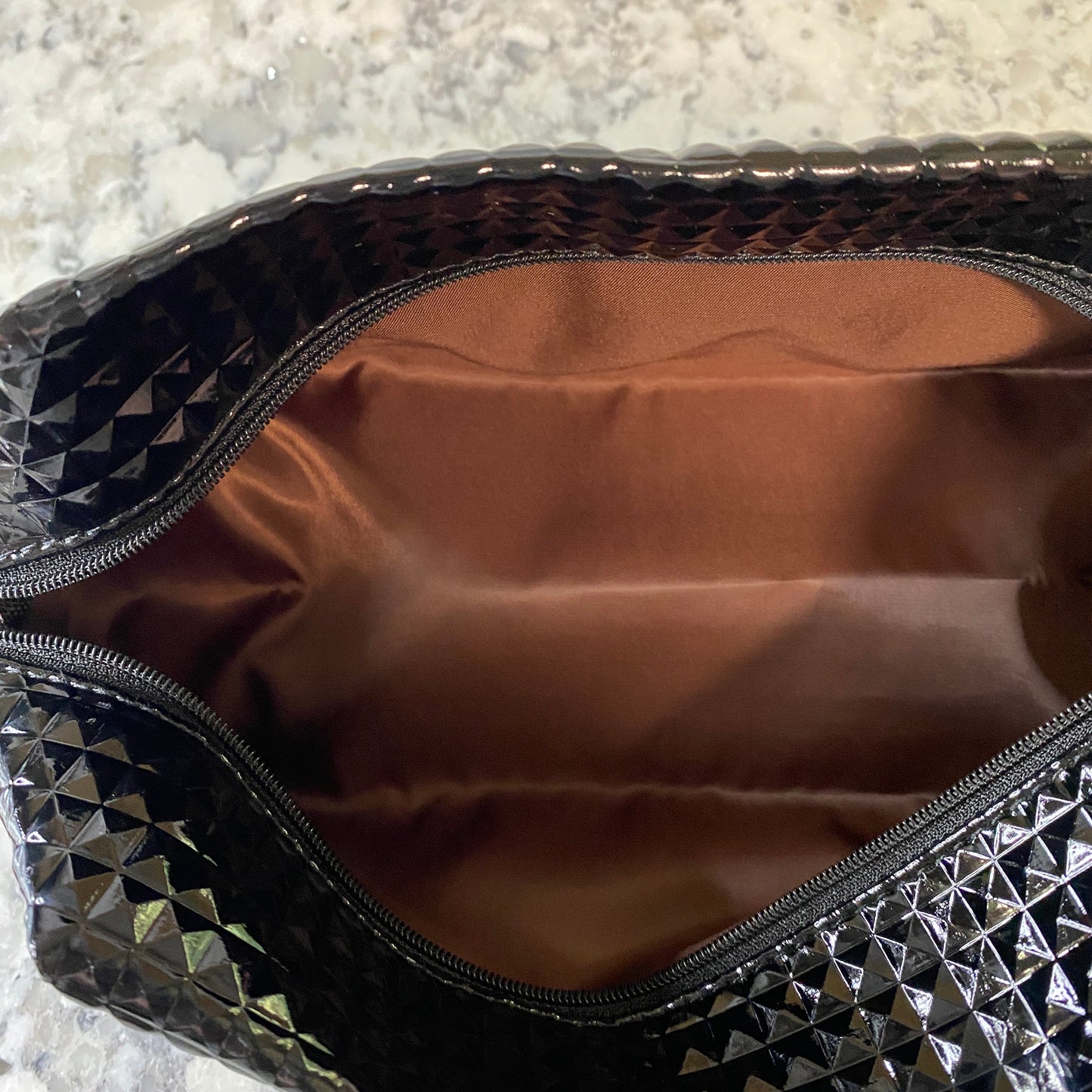 Pouch - Stand Up Rectangle Zip - Black Studded