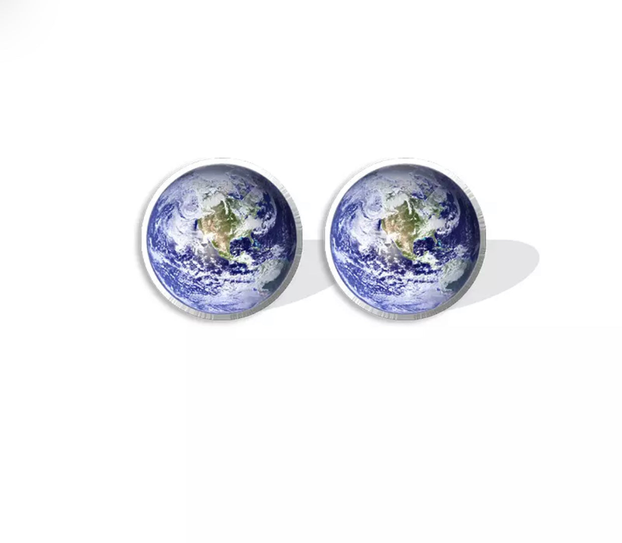 Acrylic Stud Earrings - Realistic Earth