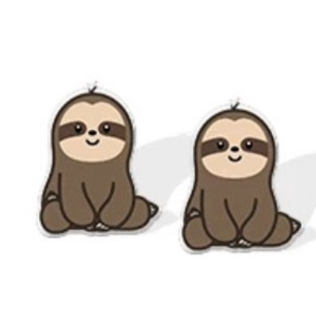 Acrylic Stud Earrings - Sitting Sloth