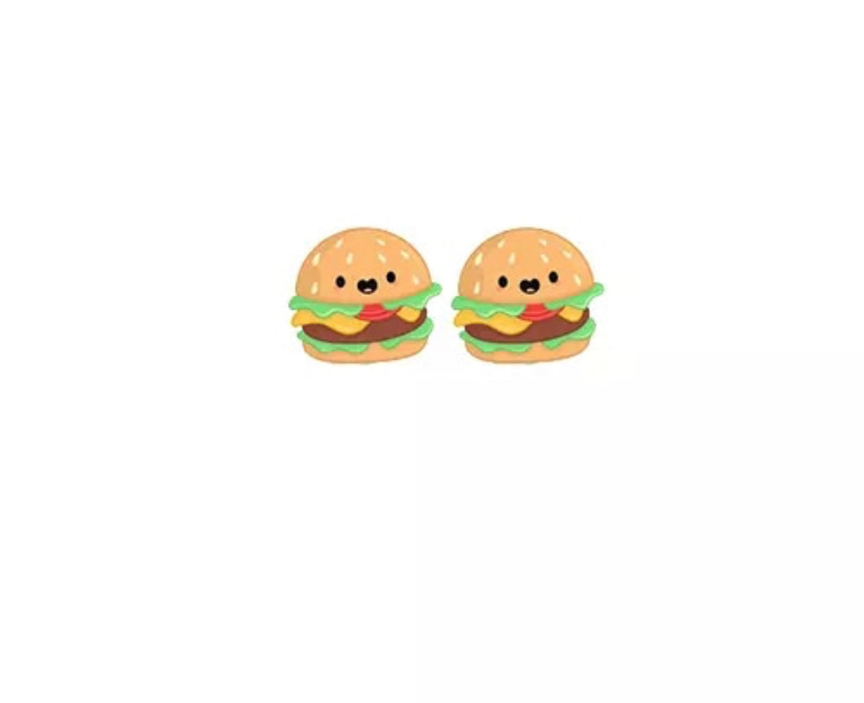 Acrylic Stud Earrings - Hamburger