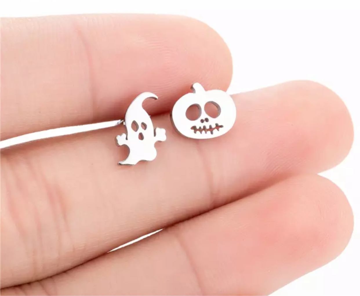 Pumpkin & Ghost Metal Studs - Halloween