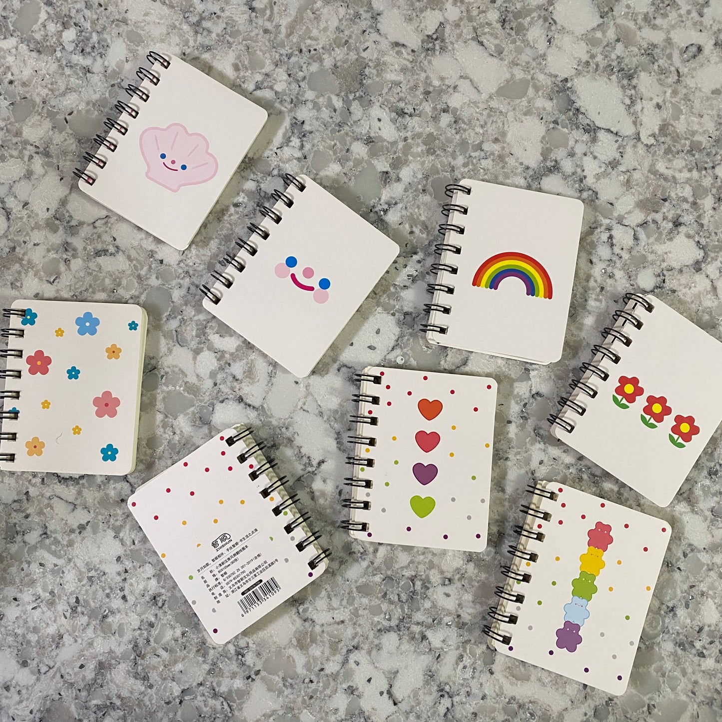 Mini Notebooks - Rainbow, Smile, & Flower
