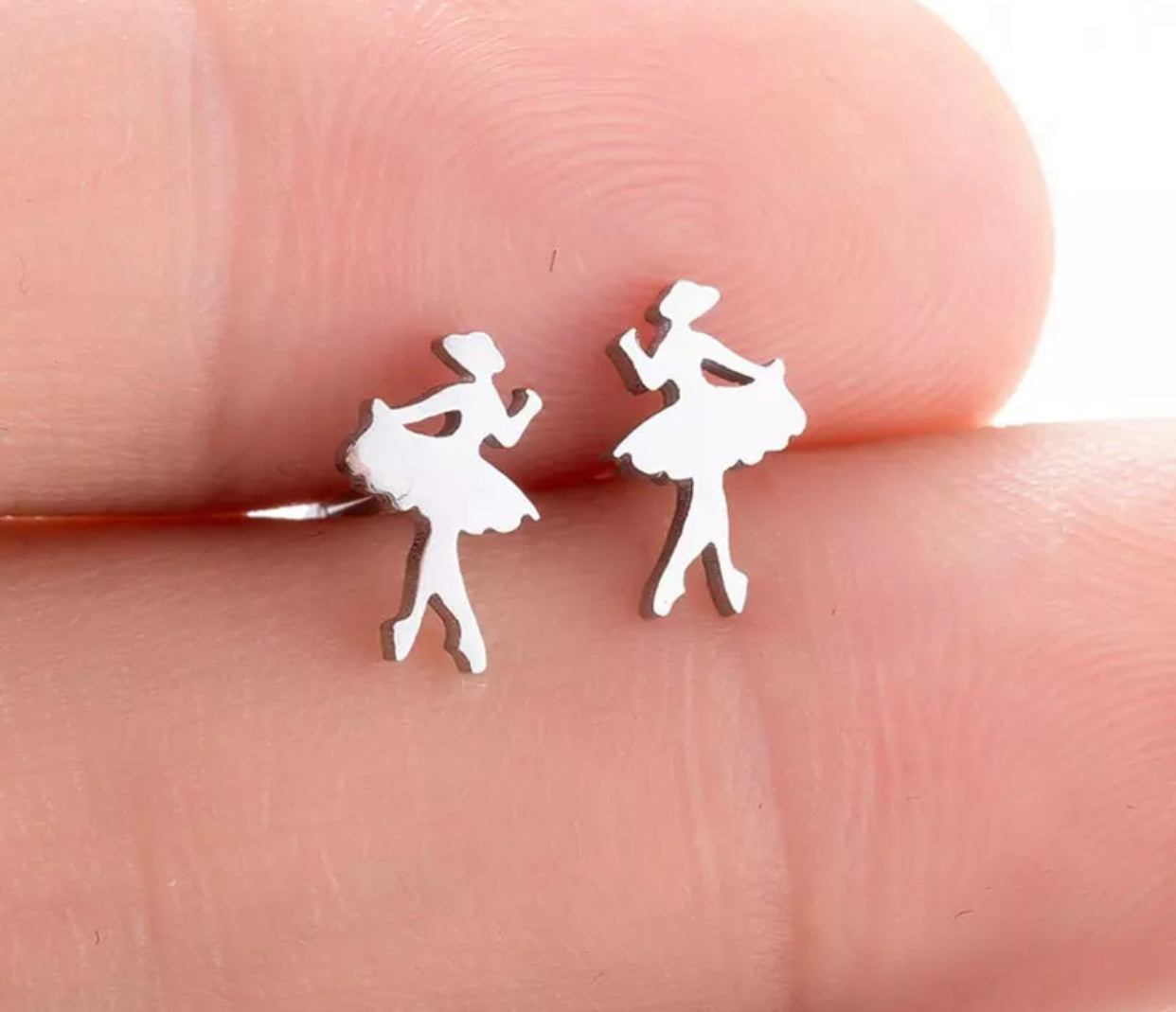Metal Stud Earrings - Dance / Ballerina