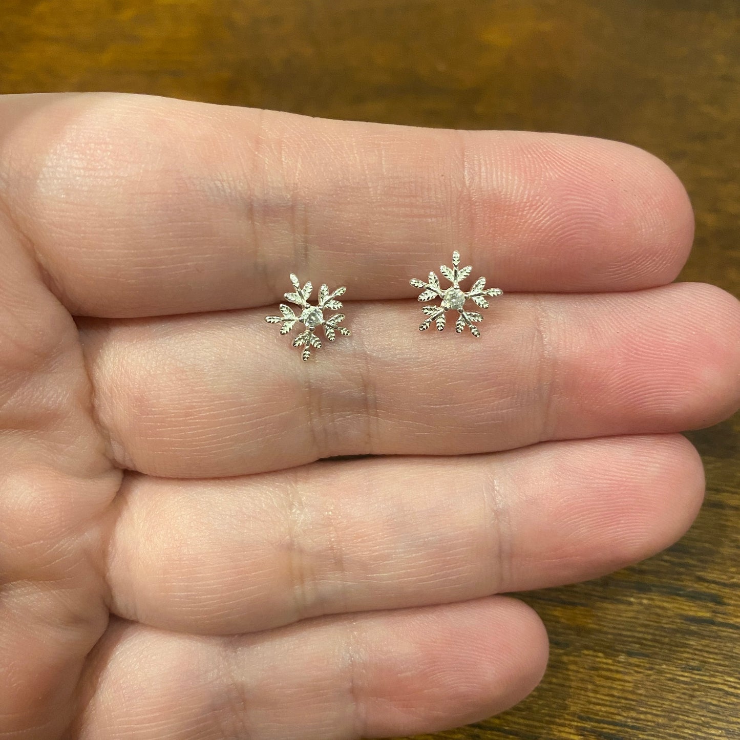 Snowflake Gem Earrings - Sterling Silver