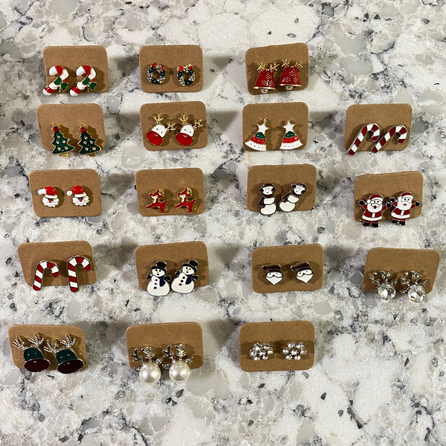 Metal Stud Earrings - Christmas & Winter