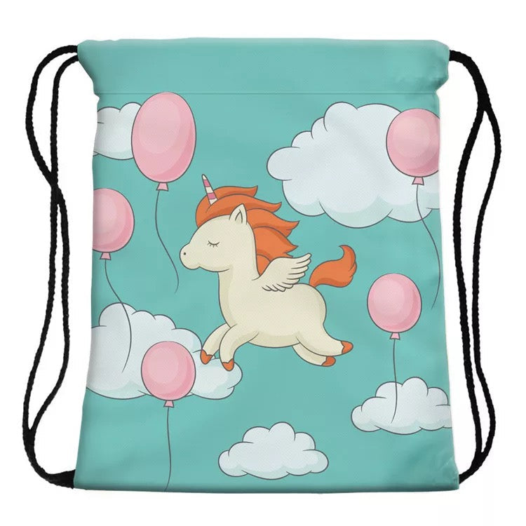 Drawstring Bag - Unicorn & Balloon