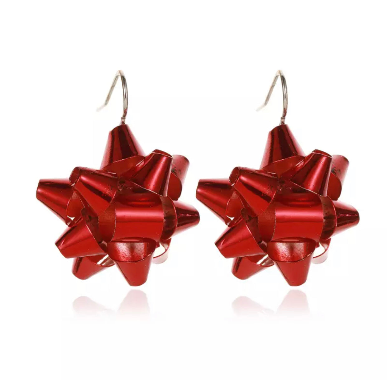 Metal Dangle - Red Package Bow