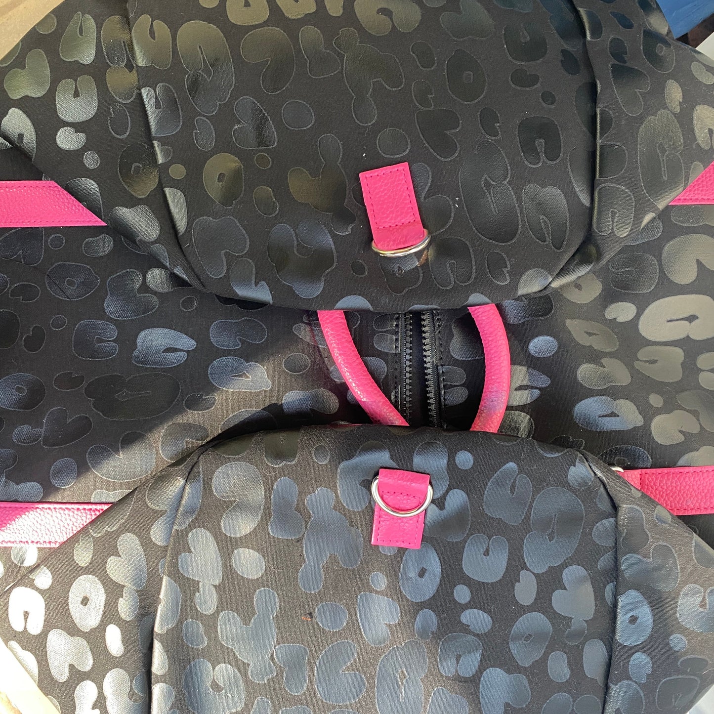 The Weekender Duffle - Hot Pink & Black Animal Print *Damaged*