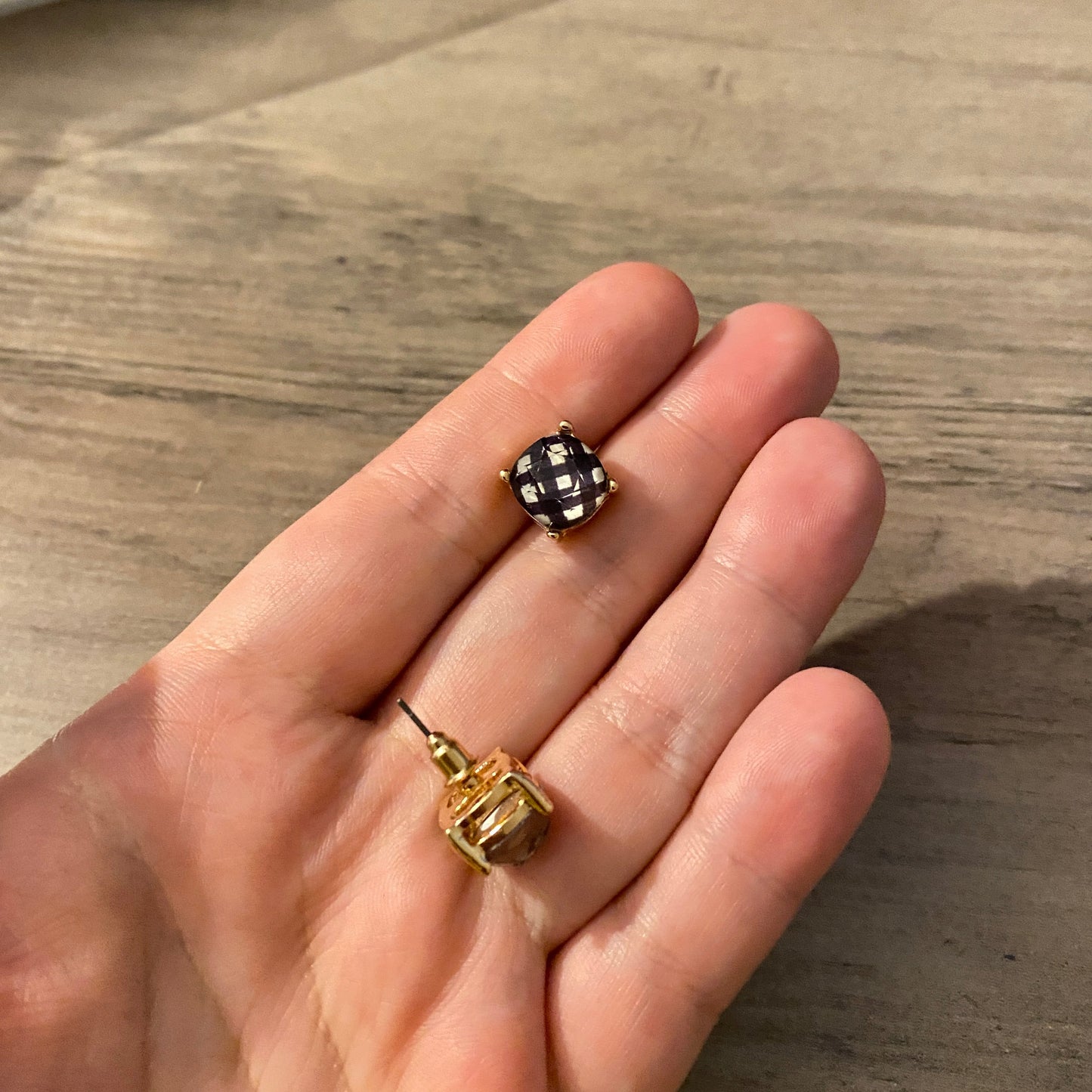Mad for Plaid! Katie Stud Earrings - Gold