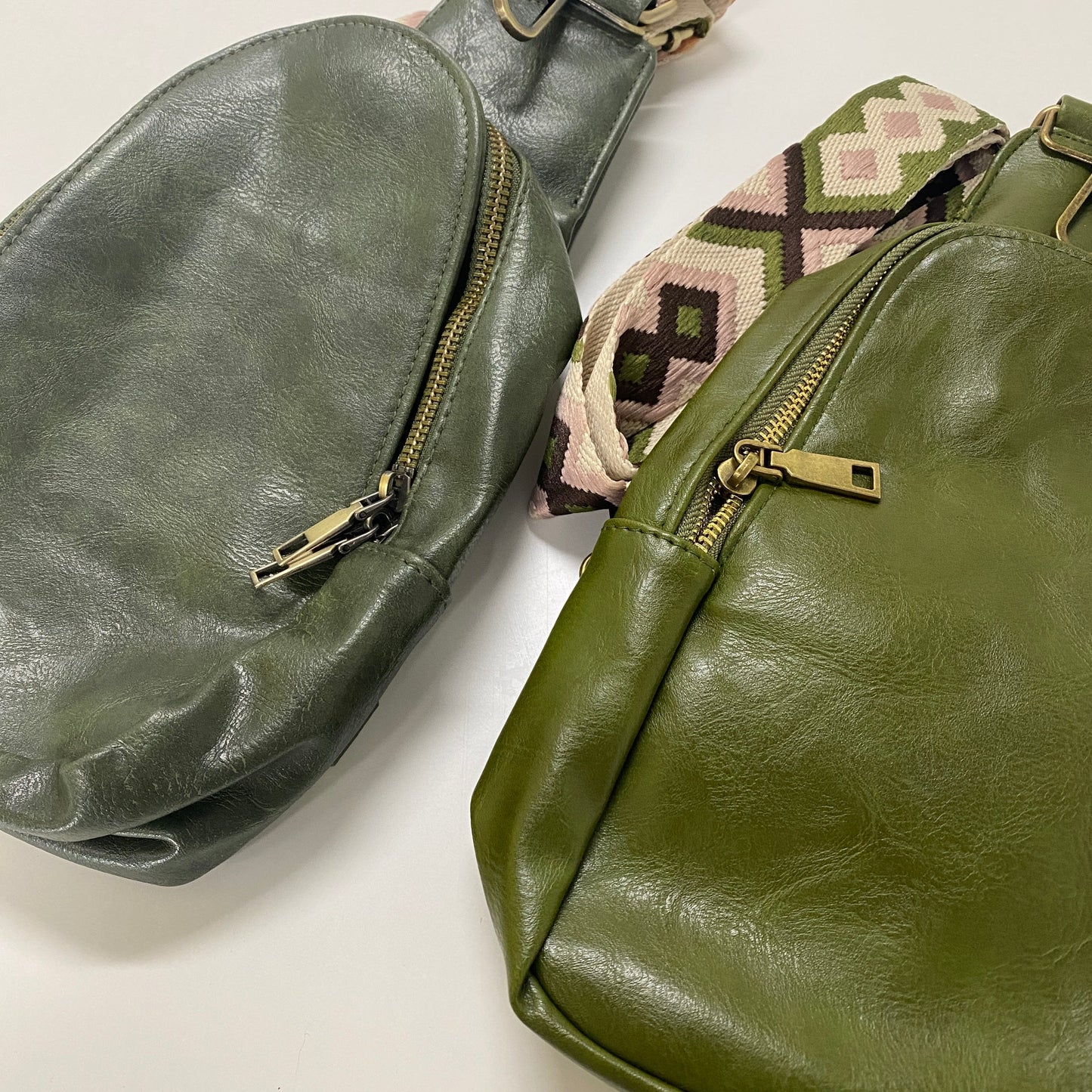 The Samantha Sling Crossbody - Faux Leather - Ready To Ship