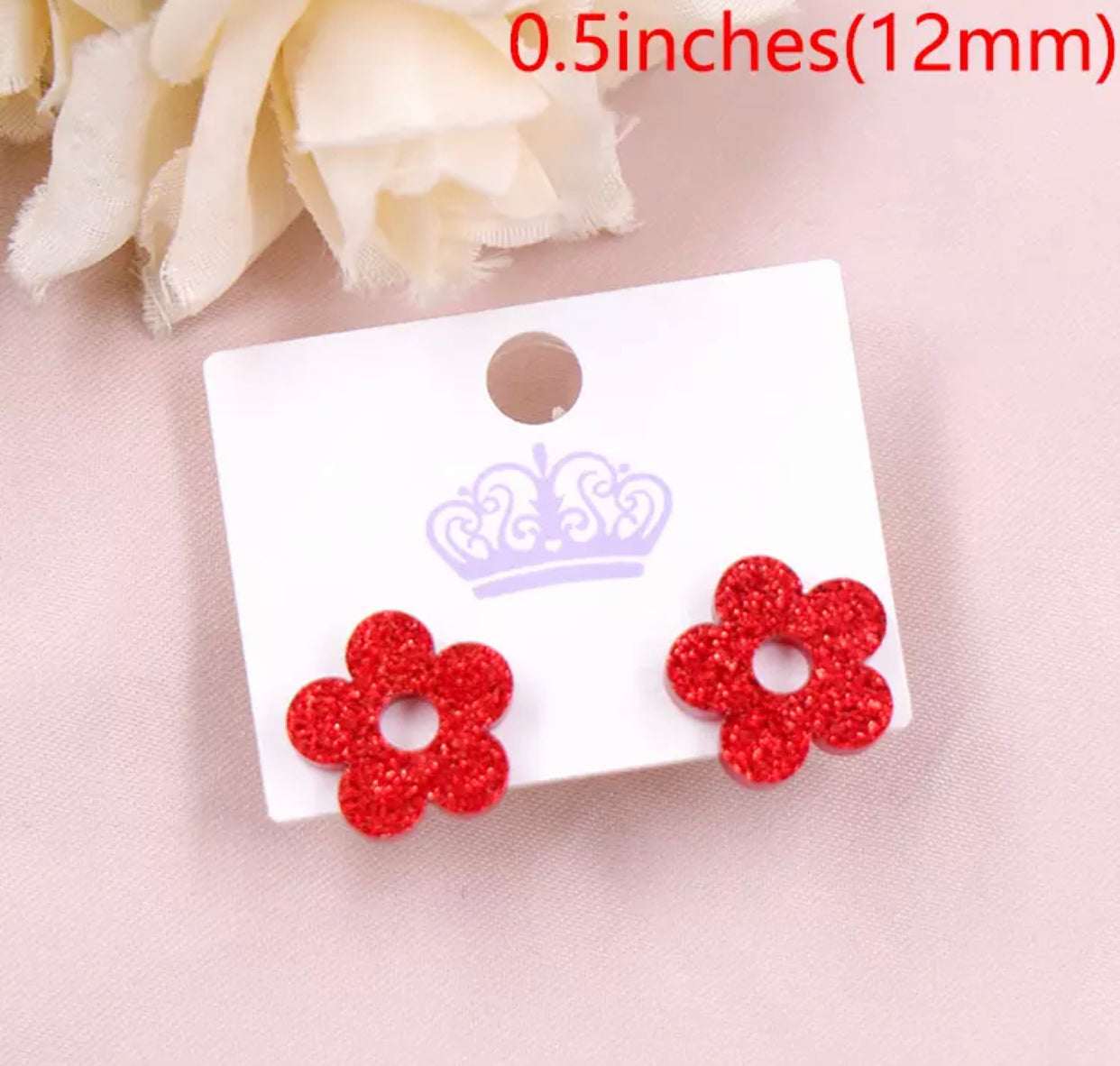 Acrylic Stud Earrings - Flower
