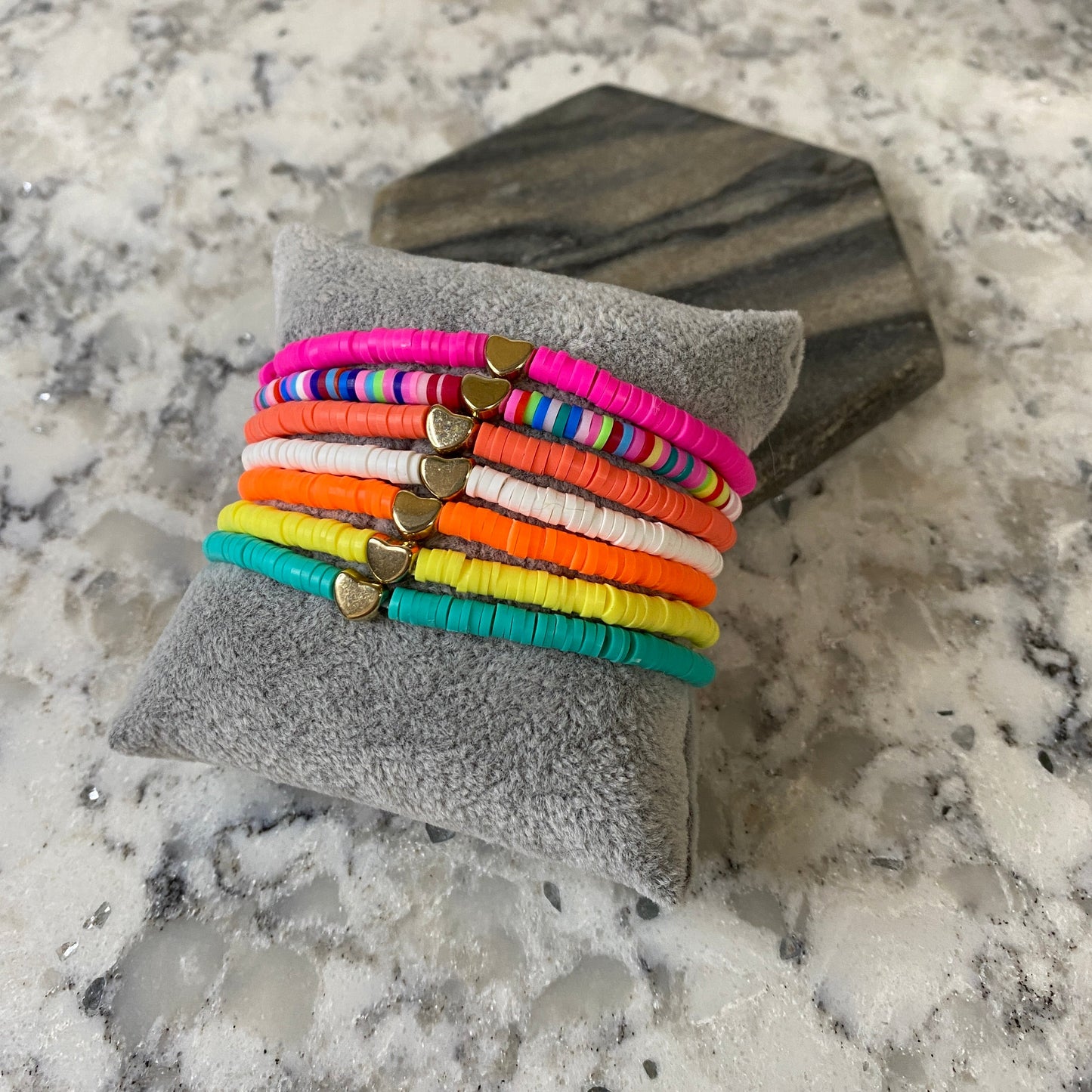 Bracelet - Rainbow & Gold Heart