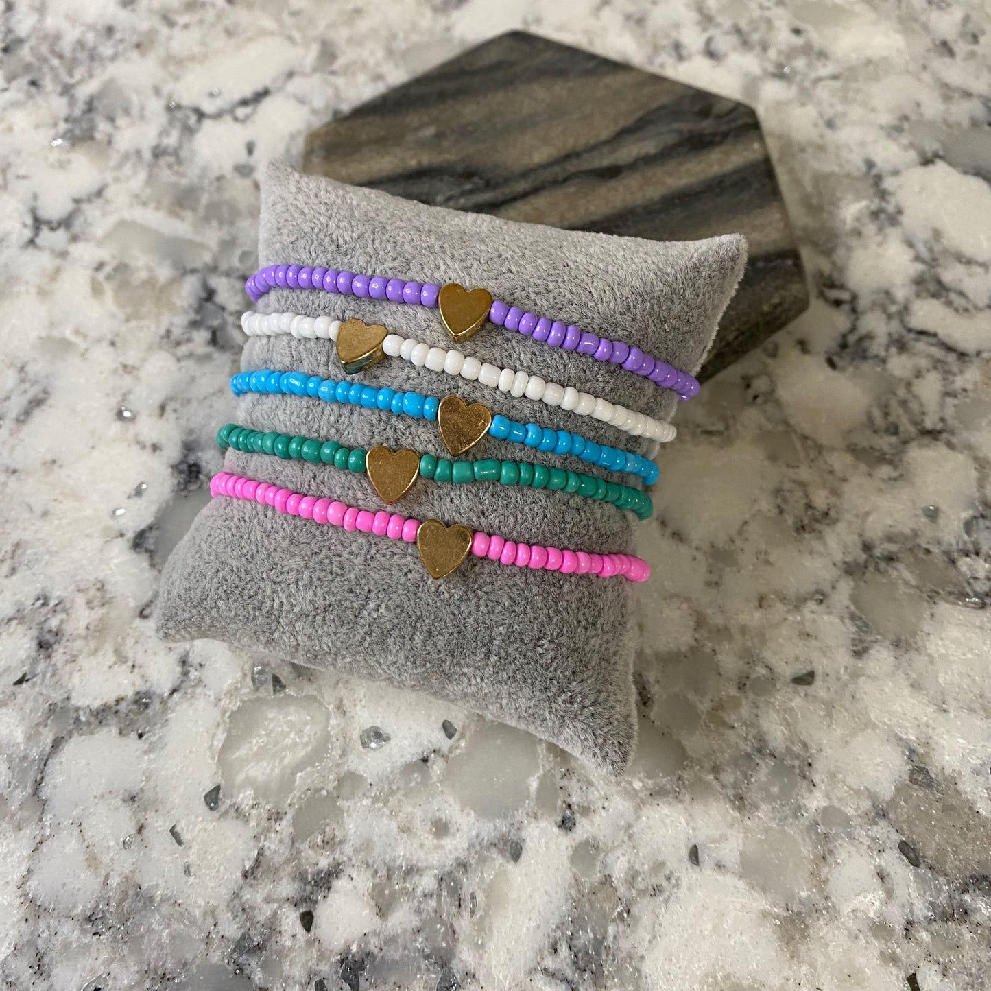 Bracelet - Beads & Gold Heart