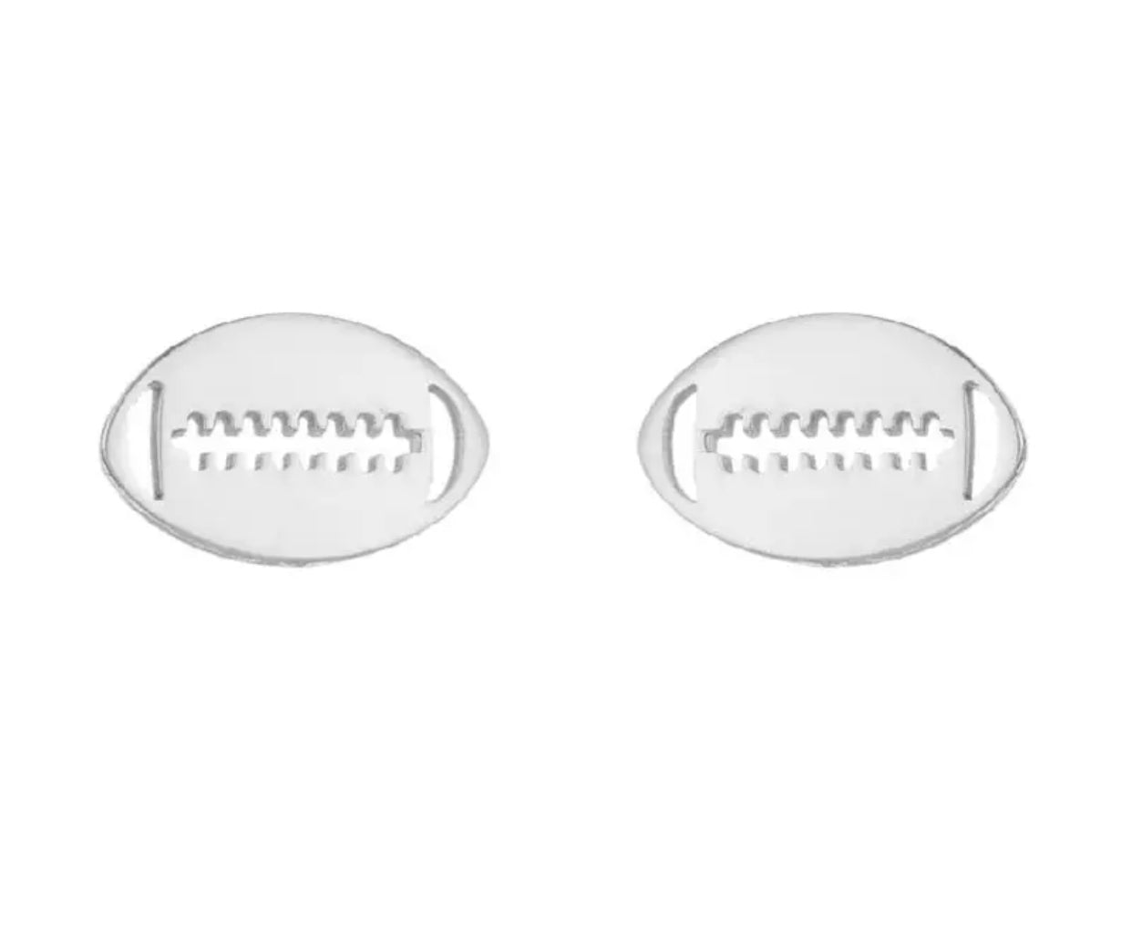 Metal Stud Earrings - Football