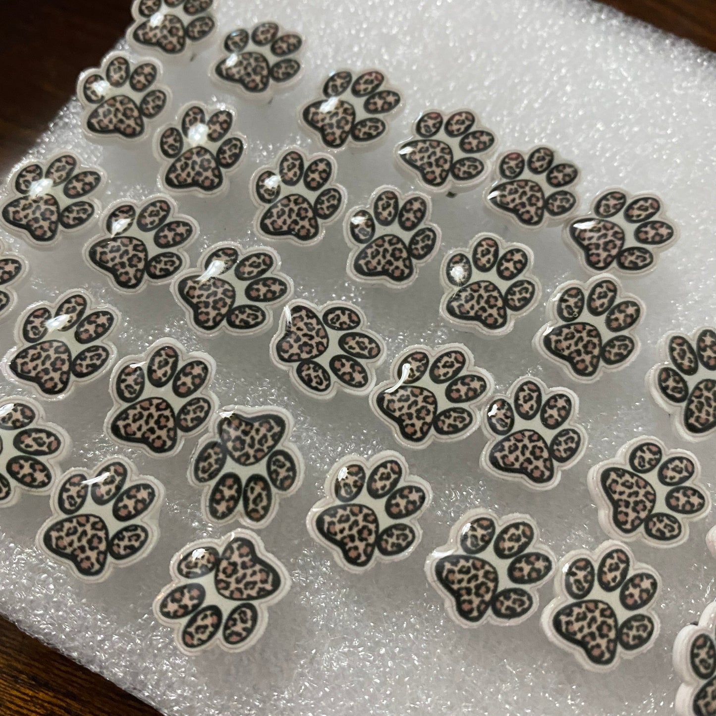 Acrylic Stud Earrings - Animal Print Paw