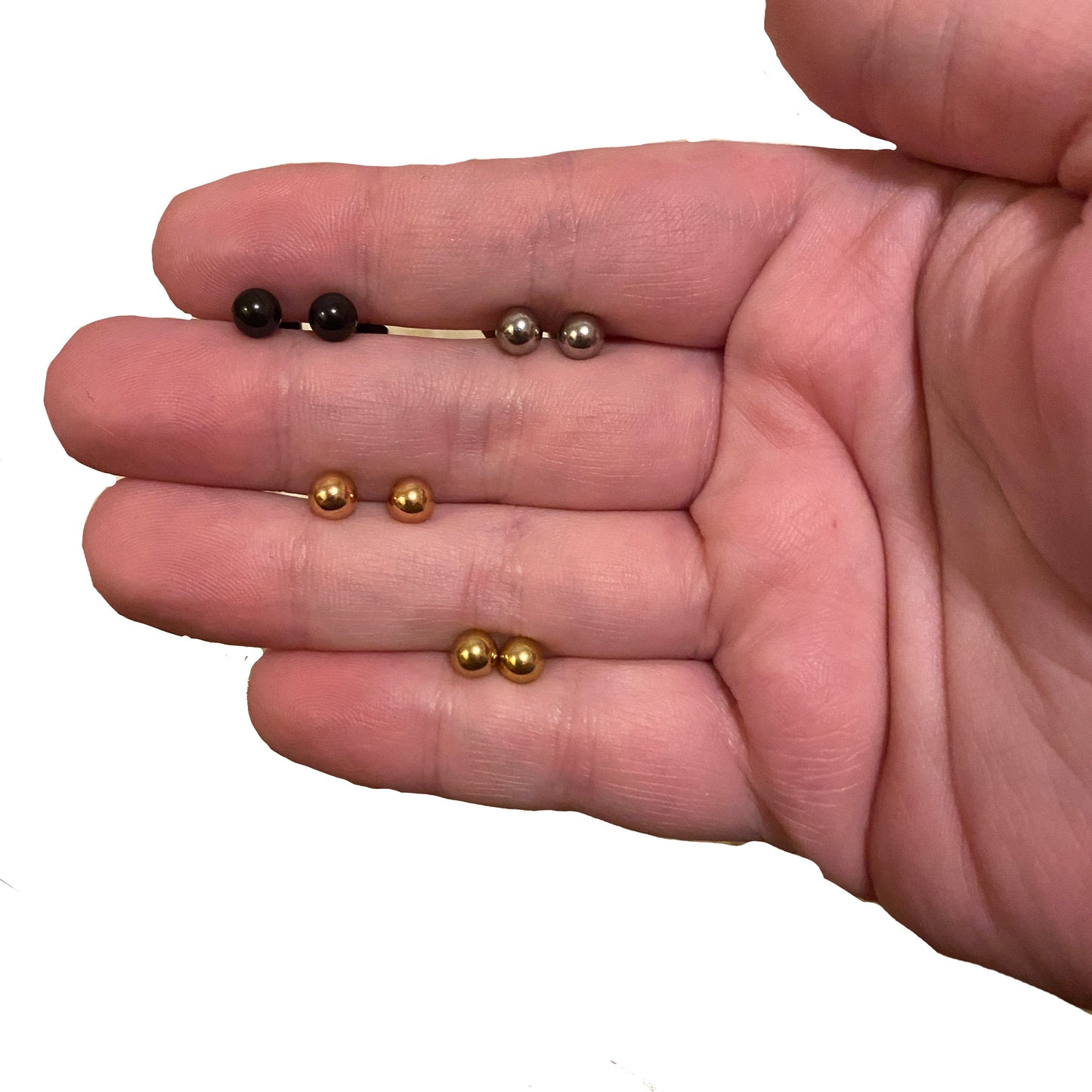 Metal Stud Earrings - Round
