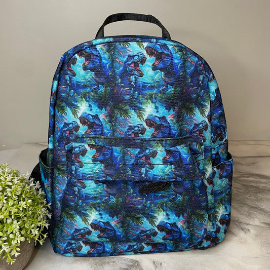 Mini Backpack - Blue Dinosaur