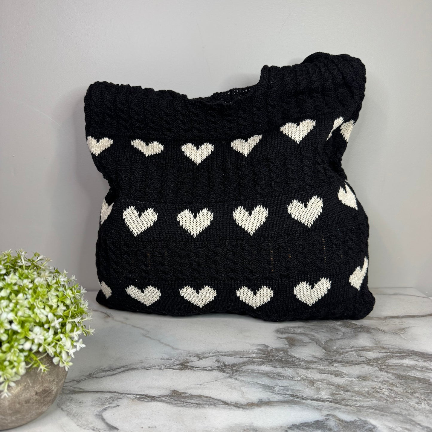 Heart Tote Bag - Knit Sweater