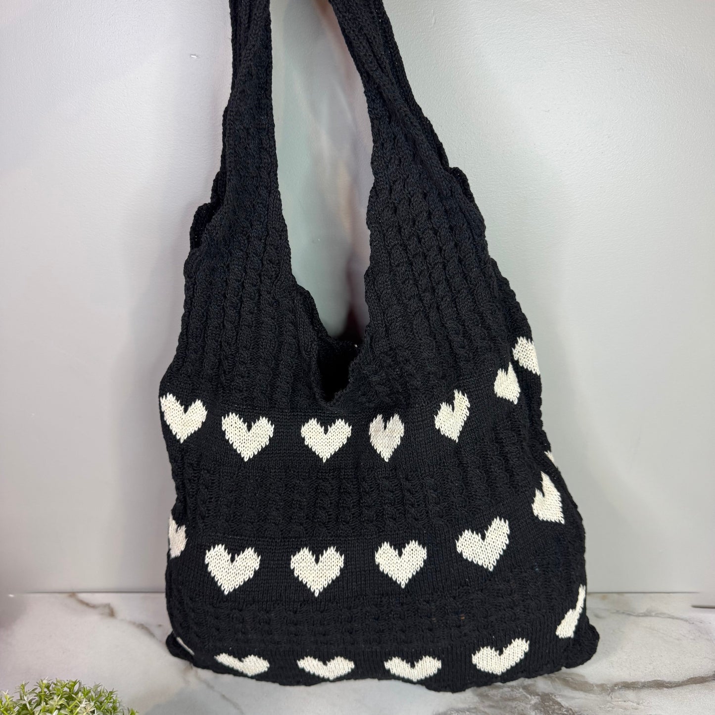 Heart Tote Bag - Knit Sweater