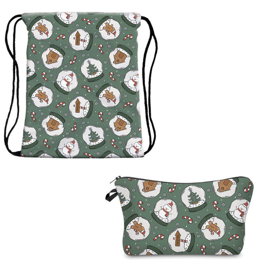 Drawstring & Pouch Holiday Set - Snowglobe