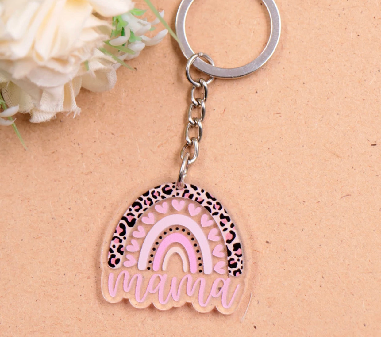 Keychain - Acrylic Mama Rainbow Shape