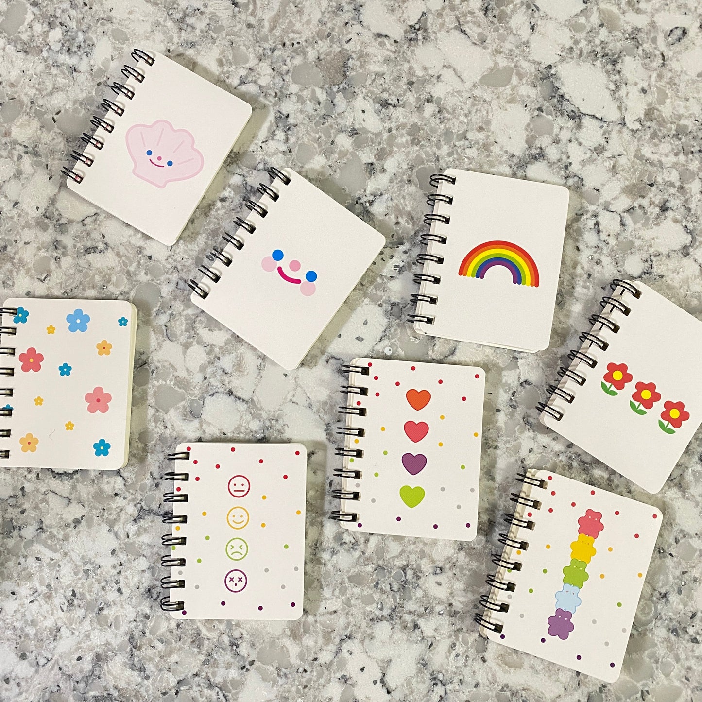 Mini Notebooks - Rainbow, Smile, & Flower