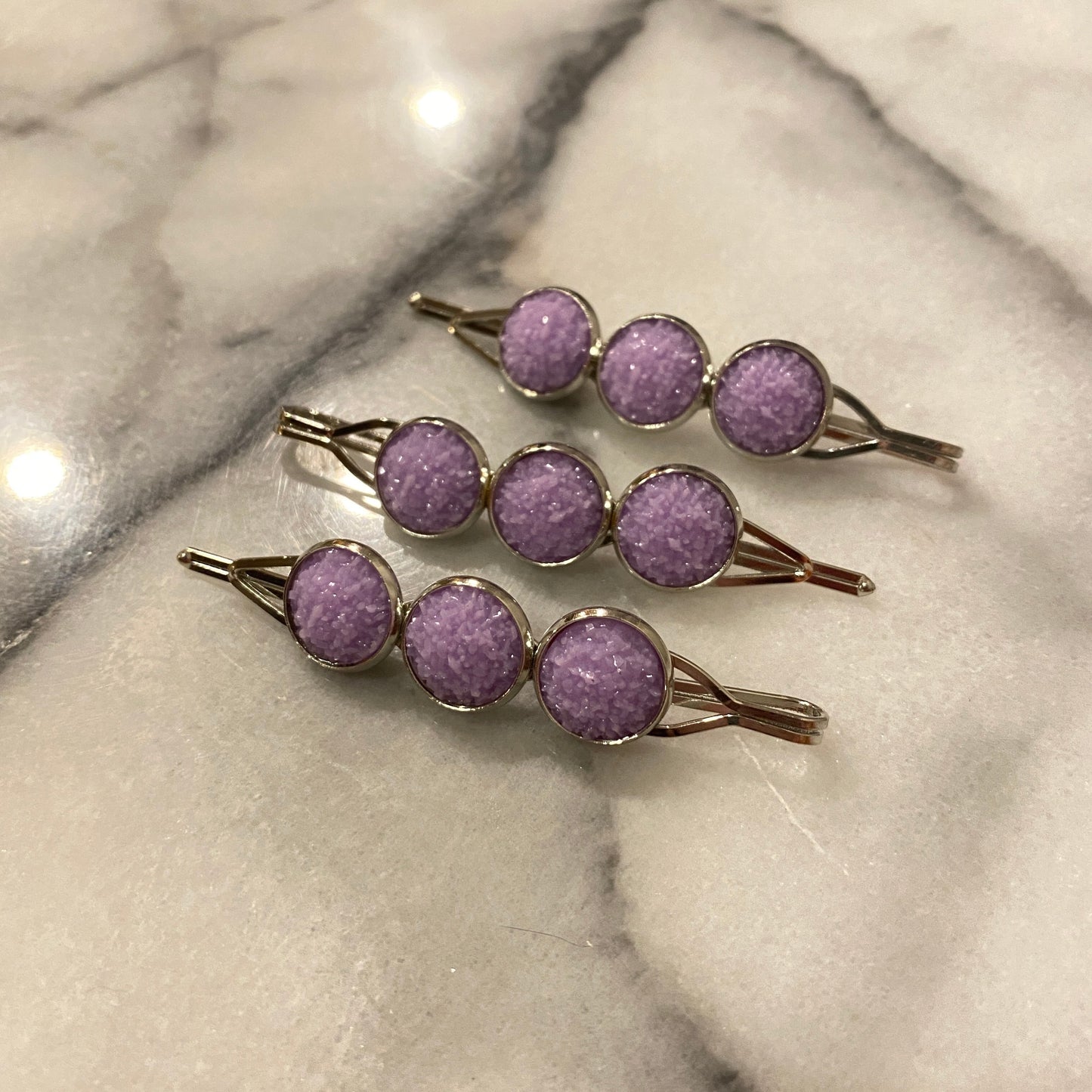 Druzy Hair Pin - Silver