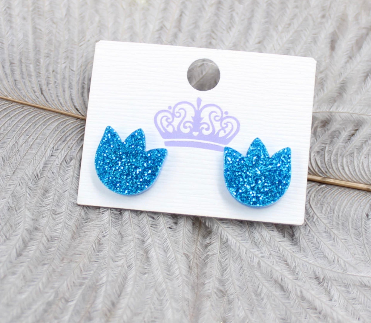 Acrylic Stud Earrings - Tulip