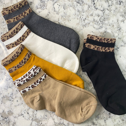 Animal Print Ankle Socks - Assortment