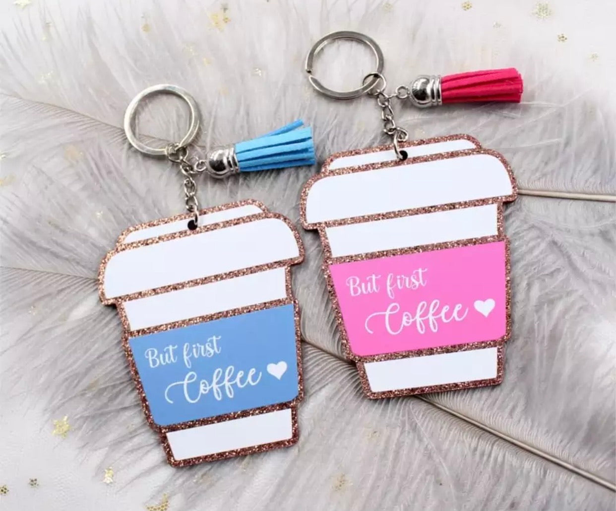 Keychain - But First Coffee