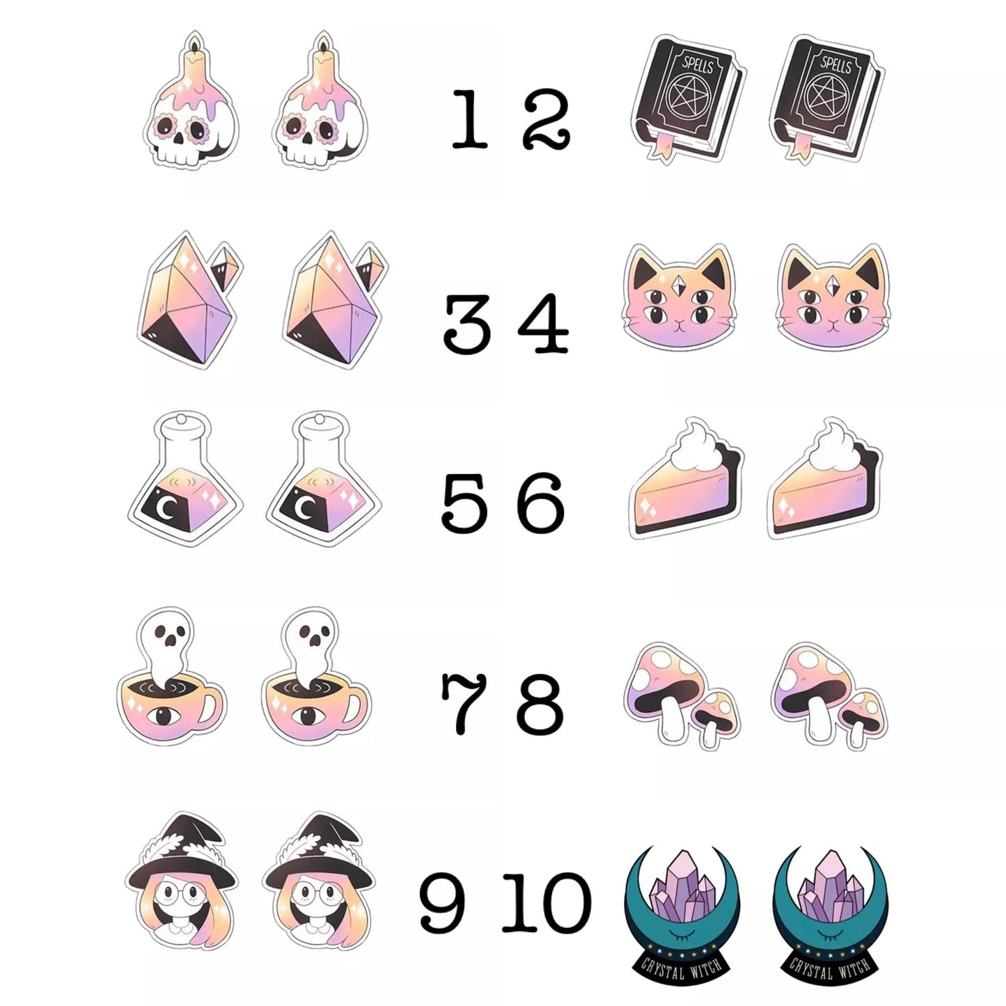 Acrylic Studs - Halloween & Witchy Things - PREORDER