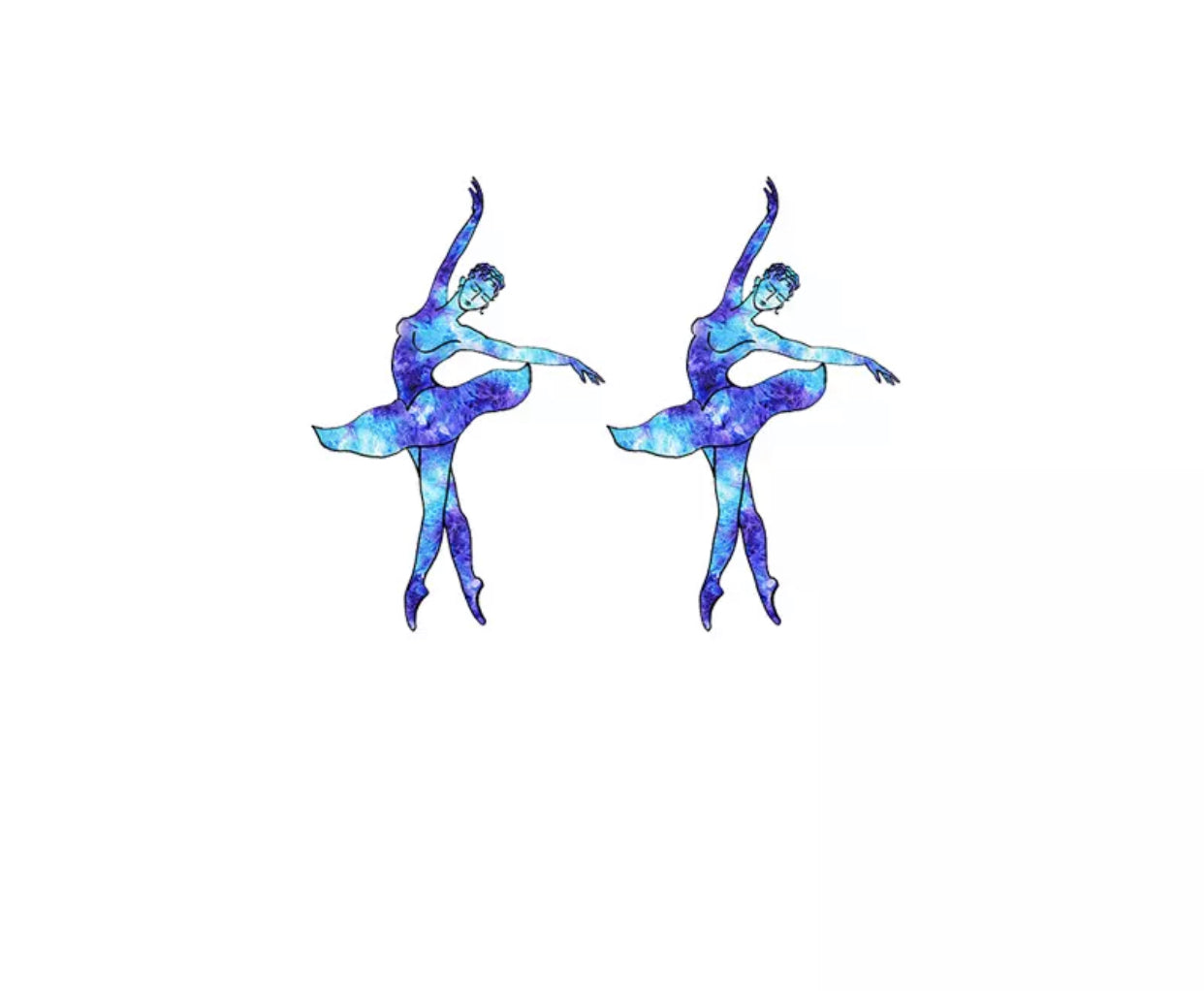 Acrylic Stud Earrings - Blue Tie Dye Dancer