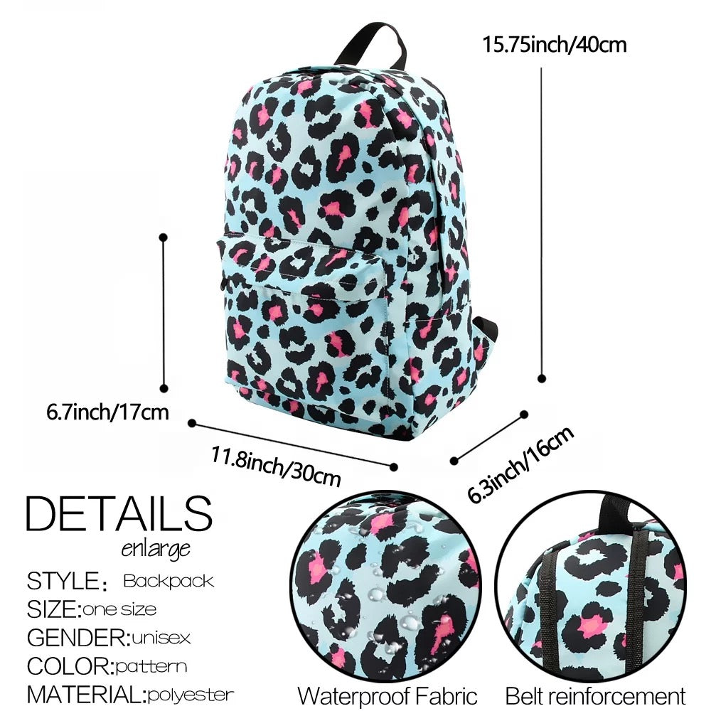 Backpack - Full Size Water Resistant - Animal Print