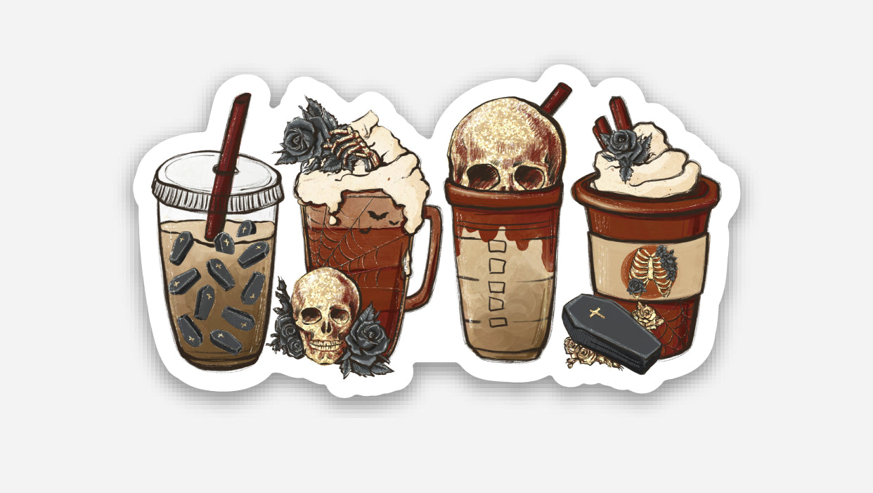 Vinyl Sticker - Halloween Coffee Collection