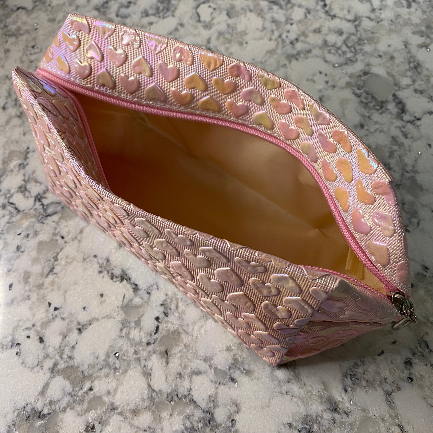 Pouch - Stand Up Rectangle Zip - Holographic Heart