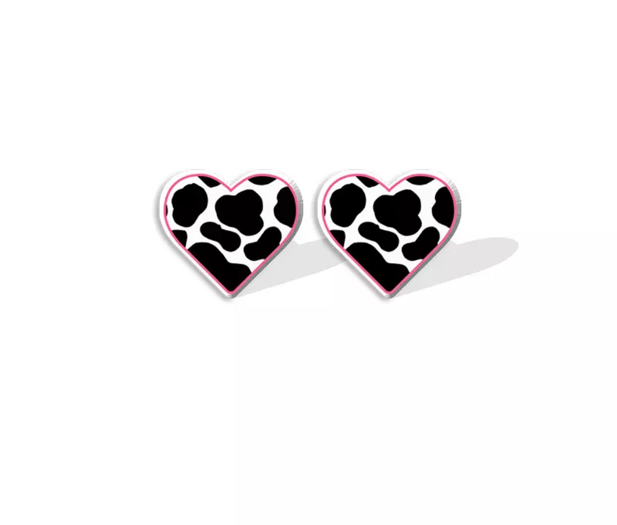 Acrylic Studs - Cow Heart
