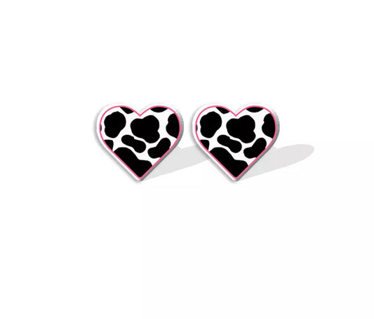 Acrylic Studs - Cow Heart