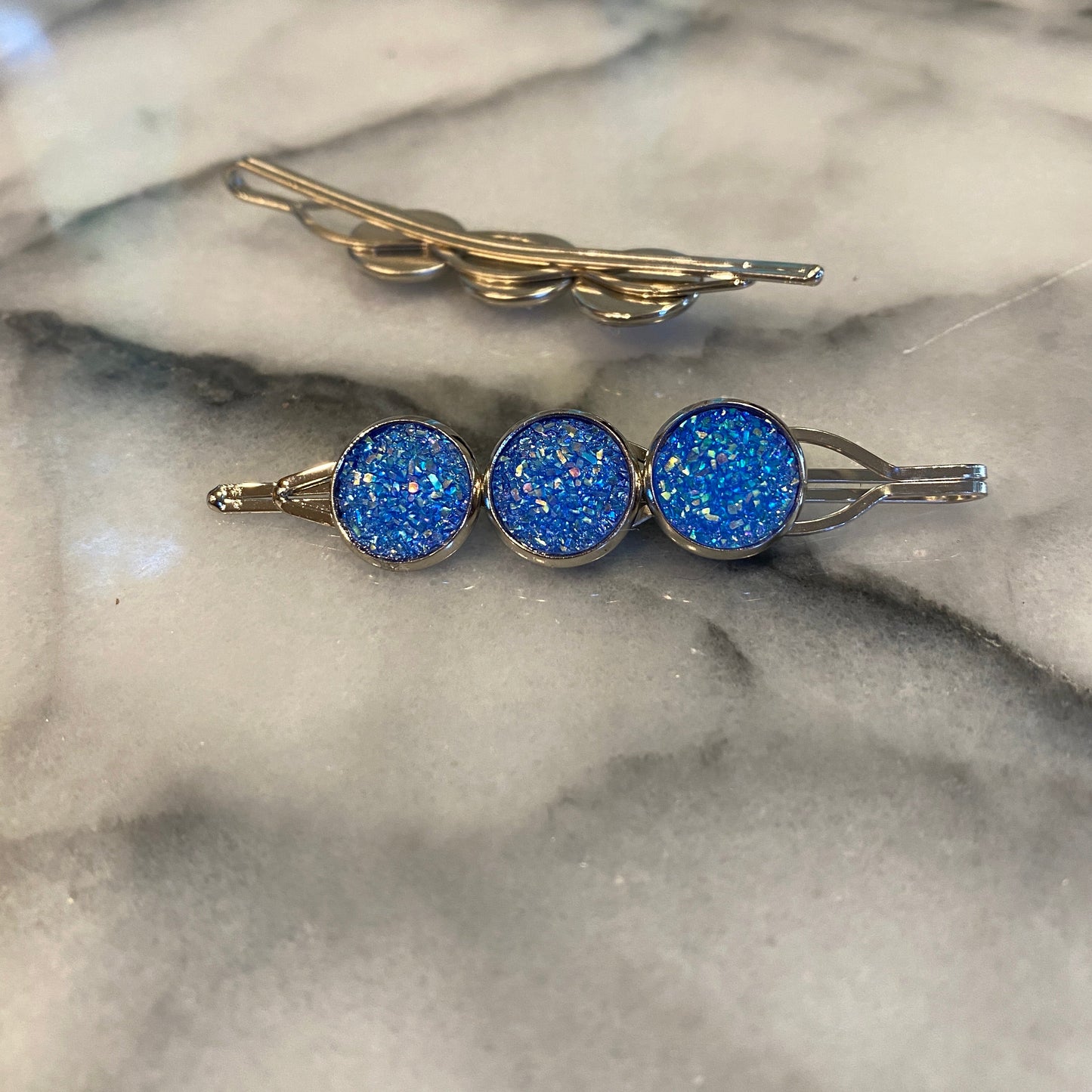 Druzy Hair Pin - Silver