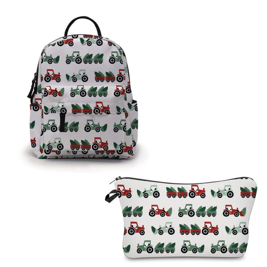 Pouch & Mini Backpack Holiday Set - Tractor Trees