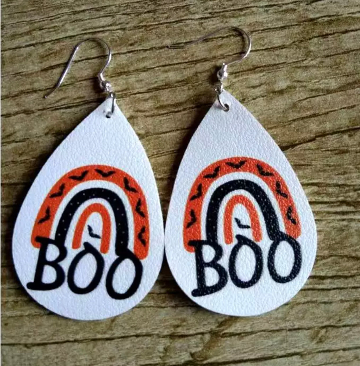 Faux Leather Earrings - Halloween Graphic