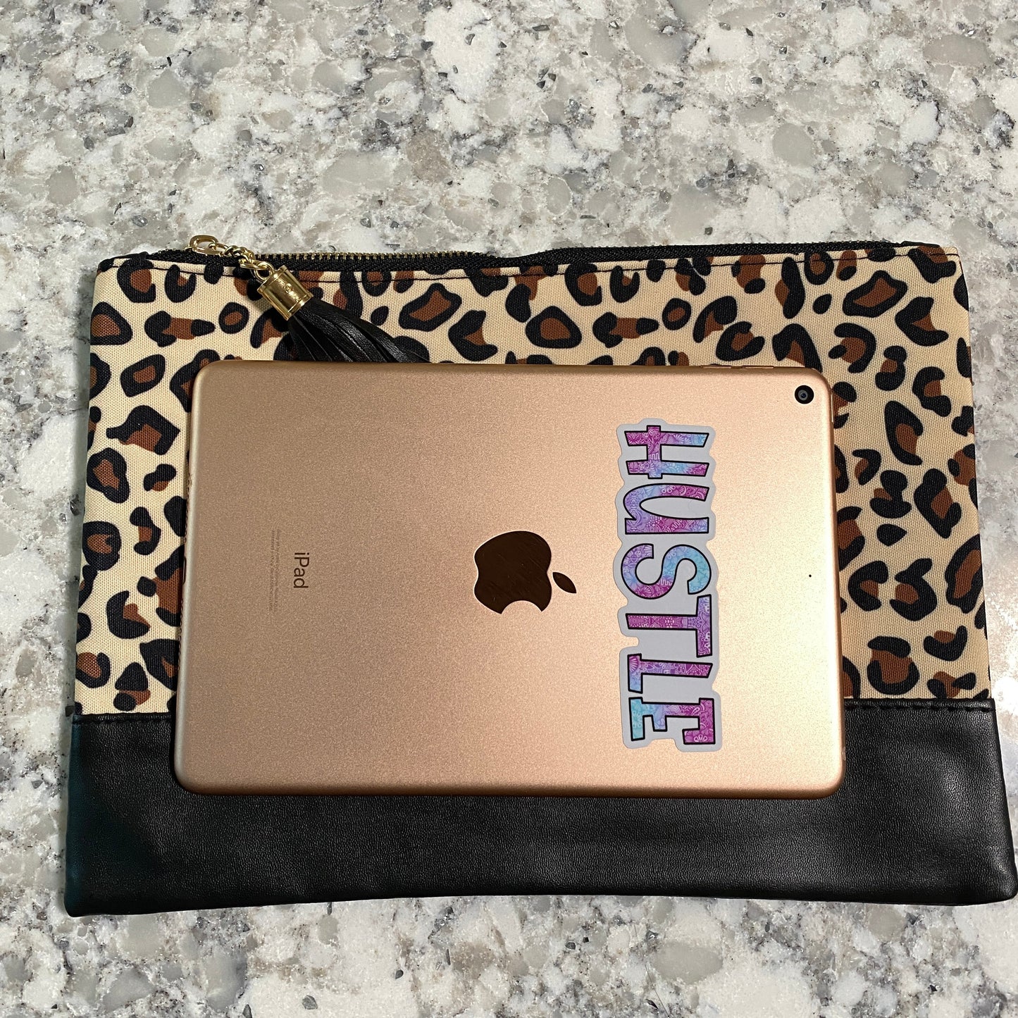 Clutch - Oversized Faux Leather & Canvas