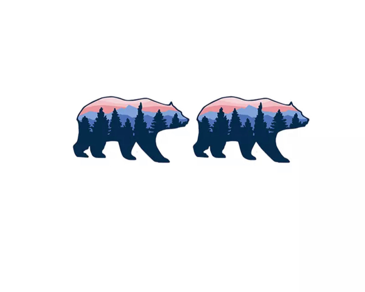 Acrylic Stud Earrings - Pink Mountain Bear