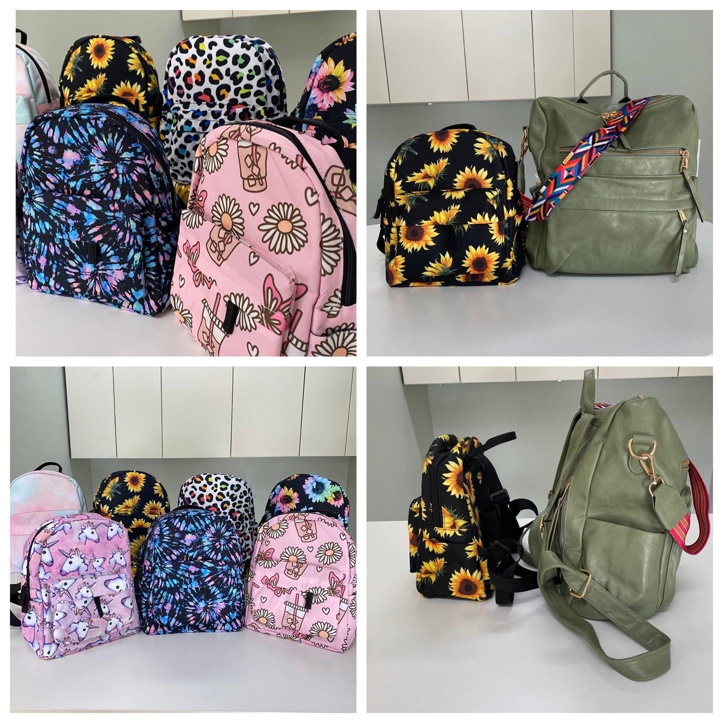 Mini Backpack - Pink Iced Coffee Daisy