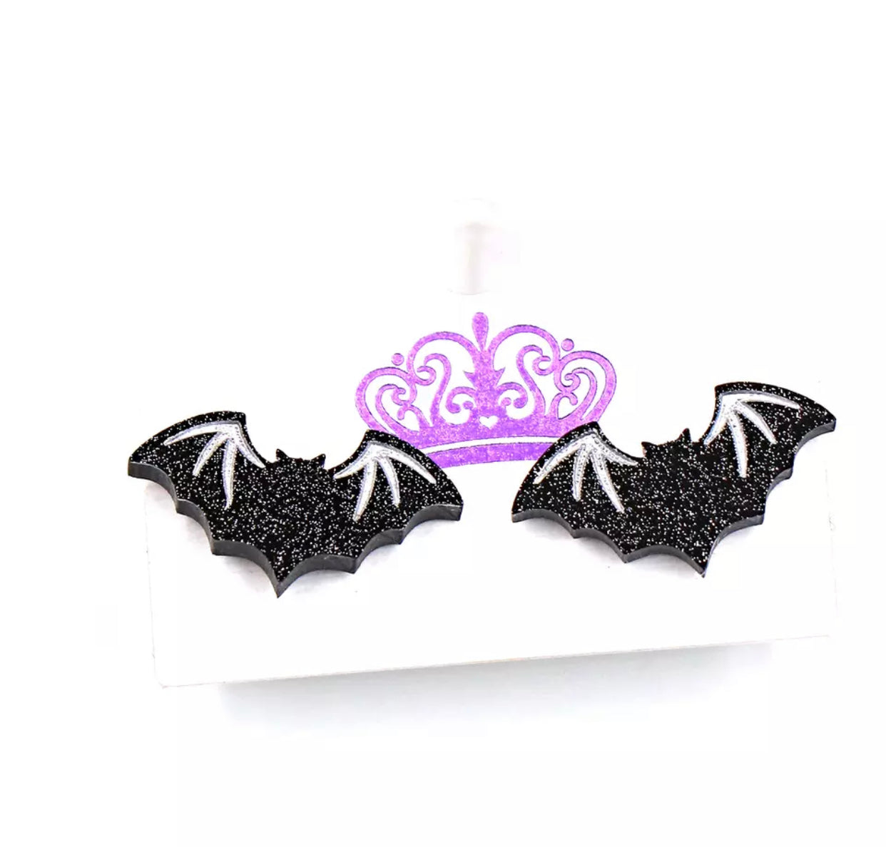 Acrylic Stud Earrings - Bats - Halloween
