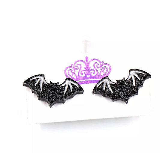 Acrylic Stud Earrings - Bats - Halloween