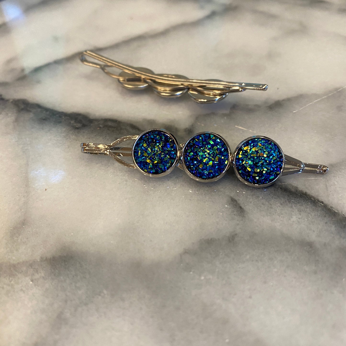Druzy Hair Pin - Silver