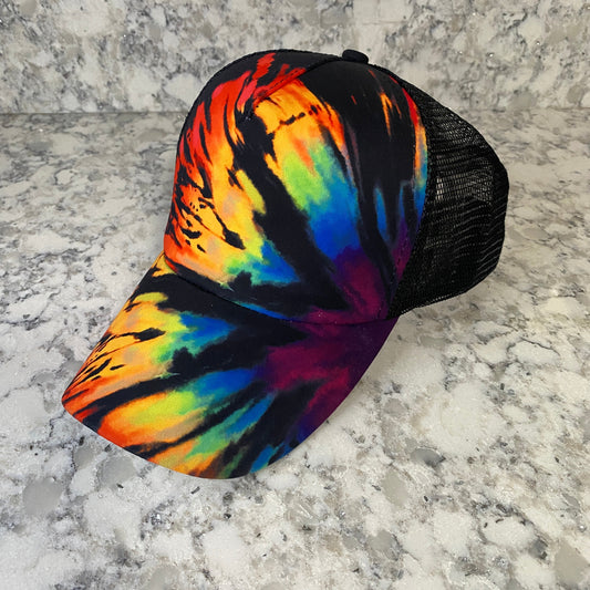 Hat - Black Tie Dye