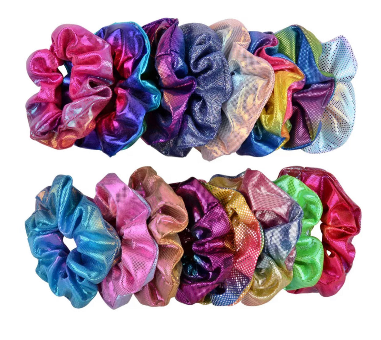 Rainbow Metallic Scrunchie